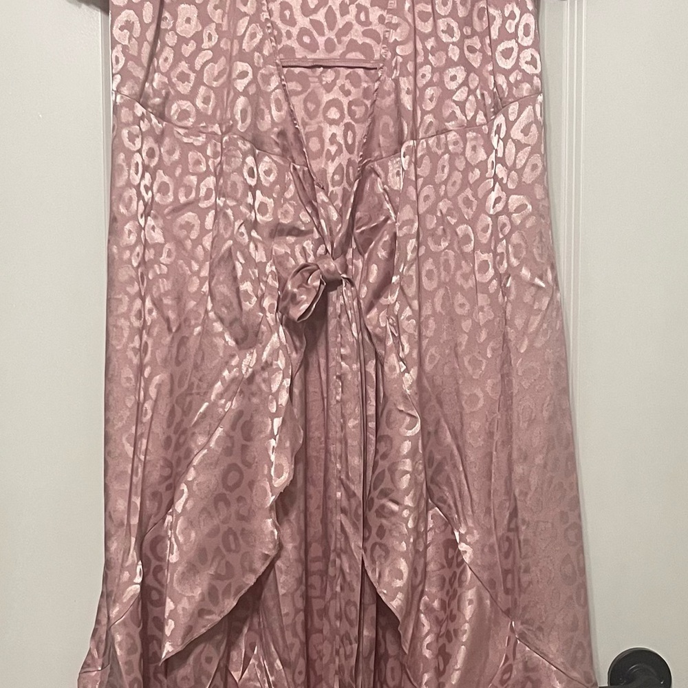 Pink Leopard Satin Dress